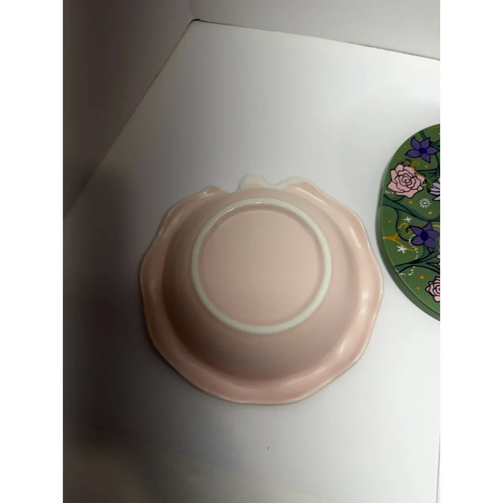 Miao‎ Fairy Adjustable Ceramic Feeder - Elevated Dog Bowl Floral Green Australia